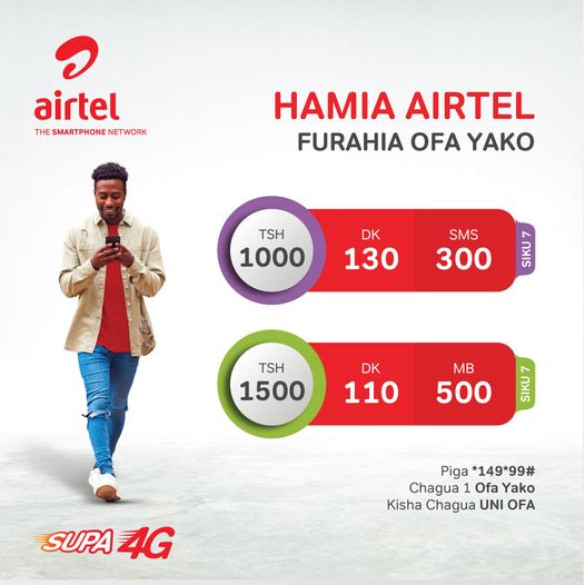 Vifurushi vya Airtel: Menyu na Bei Zake